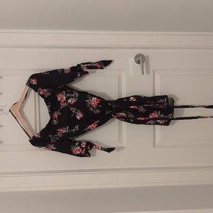 Black floral Midi Dress